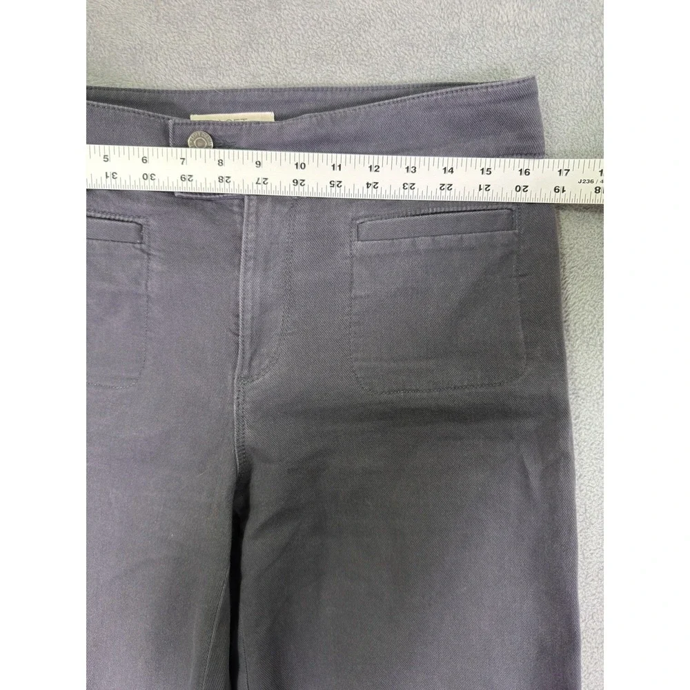 Ann Taylor Loft Jeans Womens 6 Gray Denim Mid Rise Palmer Wide Leg Stretch